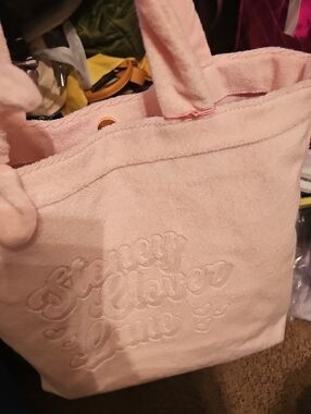 Stoney Clover Lane Light Pink Embossed Plush Tote